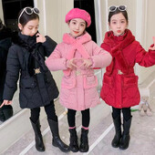5 6 8 10 12 aastat suurte tüdrukute mantel Sügistalvine soe laste jope tüdrukutele Mood pikk stiil kapuutsiga ülerõivad lasteriided
