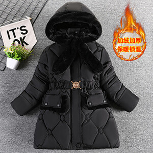 5 6 8 10 12 aastat suurte tüdrukute mantel Sügistalvine soe laste jope tüdrukutele Mood pikk stiil kapuutsiga ülerõivad lasteriided