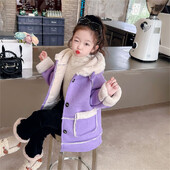 Jachetă copii pentru fete iarnă lână pardesiu cald Moda haine fete îmbrăcăminte exterioară copii toamnă fete palton 4 6 8 10 12 13 ani