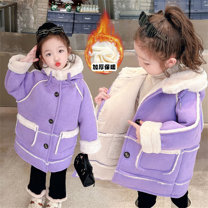 Jachetă copii pentru fete iarnă lână pardesiu cald Moda haine fete îmbrăcăminte exterioară copii toamnă fete palton 4 6 8 10 12 13 ani