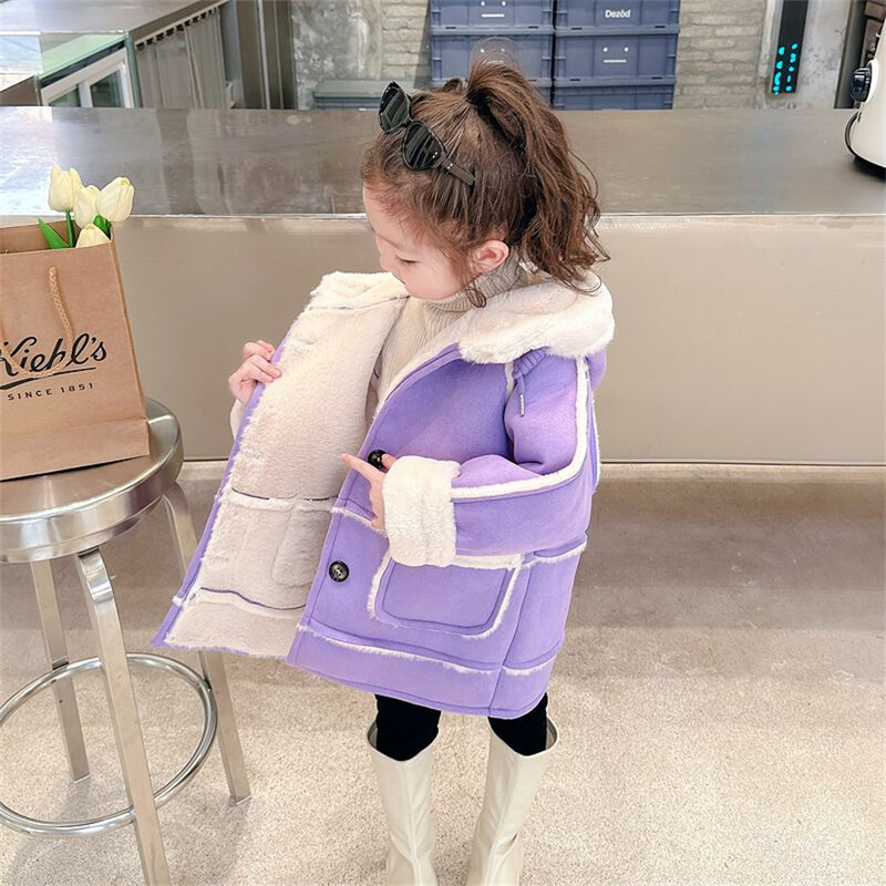Jachetă copii pentru fete iarnă lână pardesiu cald Moda haine fete îmbrăcăminte exterioară copii toamnă fete palton 4 6 8 10 12 13 ani
