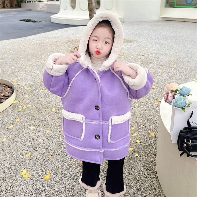 Jachetă copii pentru fete iarnă lână pardesiu cald Moda haine fete îmbrăcăminte exterioară copii toamnă fete palton 4 6 8 10 12 13 ani