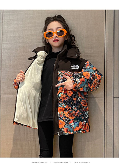 Tüdrukute puuvillane talvemantel Uus Korea lastemood sule puuvillane mantel Laste joped Tüdrukutele Riietus Tüdrukud 7 9 10 11 12 aastat