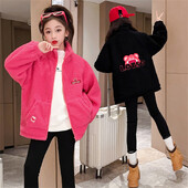 Kaput za djevojčice Jakna Zimska pamučna vjetrovka 2023 Princess Warm Plus Thicken Tinejdžerski kaput Snježno odijelo Dječja odjeća