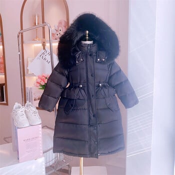 Girls Down Coat Jacket Cotton Windbreak Snowsuit 2023 Vintage Warm Thicken Velvet Winter Skiwear Plus Size Παιδικά ρούχα