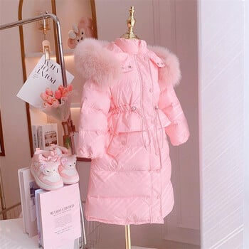 Girls Down Coat Jacket Cotton Windbreak Snowsuit 2023 Vintage Warm Thicken Velvet Winter Skiwear Plus Size Παιδικά ρούχα