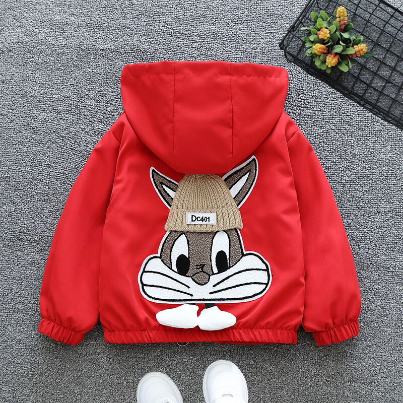 2 3 4 5 6 8 10 12 ani Adolescenți Fete Mantoane Primăvară Toamnă Desene Animat Iepure Model Parka Cu Glugă Pentru Copii Îmbrăcăminte exterioară pentru petrecere a timpului liber
