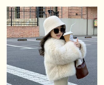 Mantlid 2023 Talv Uued Tüdrukud Palus Paksendav Lasterõivad Mitmekülgsed Karusnahad Puuvill Mood Ülerõivad Lihtne Soe