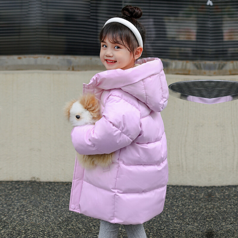 Îmbrăcăminte jachetă iarnă lungă groasă cu glugă haină caldă 2024 modă stil nou 2-10 ani îmbrăcăminte pentru copii băieți și fete