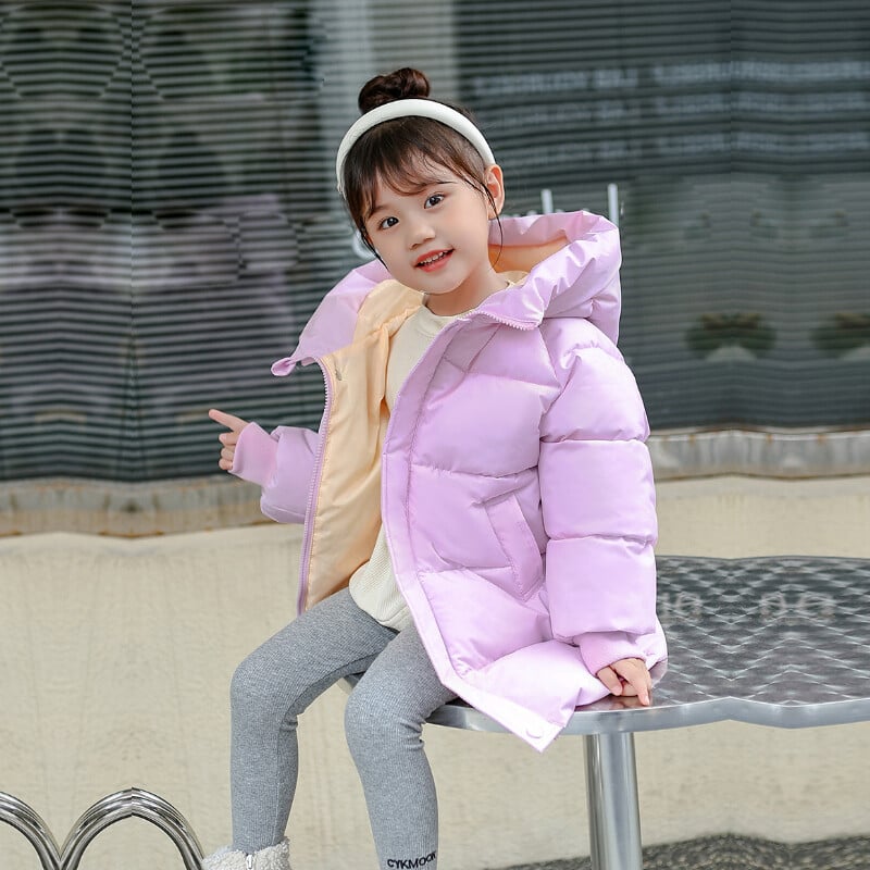 Îmbrăcăminte jachetă iarnă lungă groasă cu glugă haină caldă 2024 modă stil nou 2-10 ani îmbrăcăminte pentru copii băieți și fete