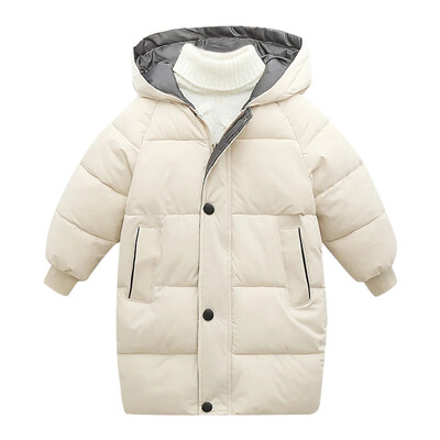 Uus laste sulejope vatipadjaga jakk talveriided paksendatud keskmine pikk mantel vatipadjaga jope poistele ja tüdrukutele