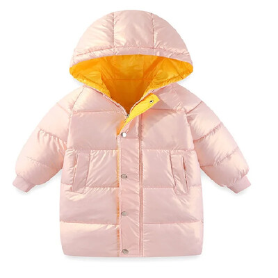 Uus laste sulejope vatipadjaga jakk talveriided paksendatud keskmine pikk mantel vatipadjaga jope poistele ja tüdrukutele