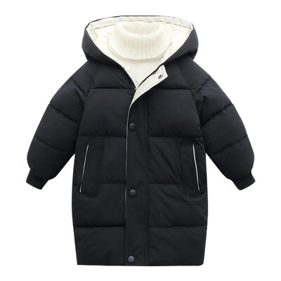 Uus laste sulejope vatipadjaga jakk talveriided paksendatud keskmine pikk mantel vatipadjaga jope poistele ja tüdrukutele