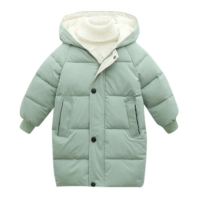 Uus laste sulejope vatipadjaga jakk talveriided paksendatud keskmine pikk mantel vatipadjaga jope poistele ja tüdrukutele