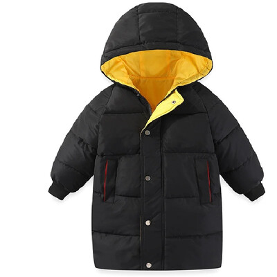 Uus laste sulejope vatipadjaga jakk talveriided paksendatud keskmine pikk mantel vatipadjaga jope poistele ja tüdrukutele