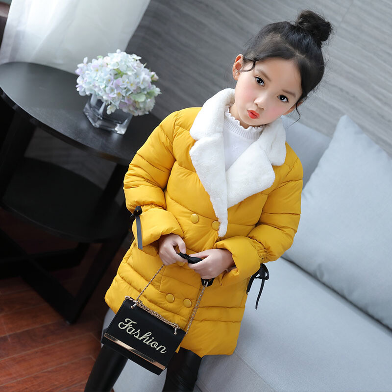 2023. aasta sügistalv, uued tüdrukute puuvillased polsterdatud riided Laste käsitsi täidisega puuvillased revääridega jope, paksendatud, soojad ülerõivad A703