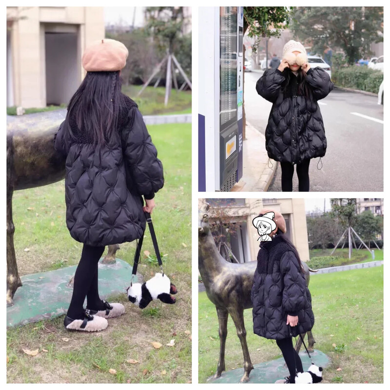 Tüdrukute talvine puuvillase polsterdatud jope 2023, uus laste puuvillane mantel, teismeliste rõivad õues, 3–16 a trend