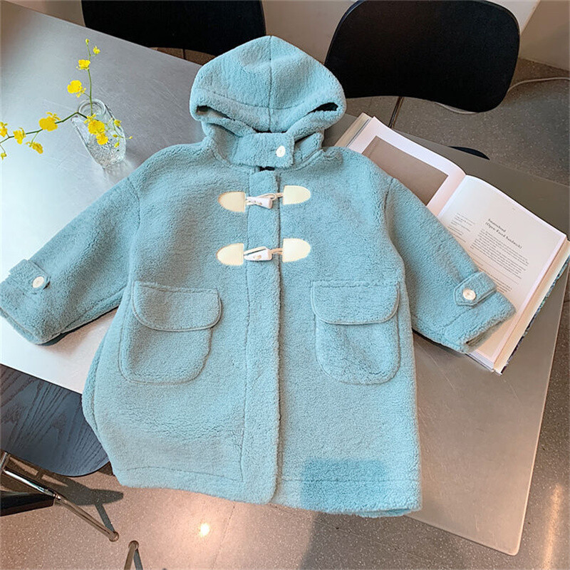 Вълнено палто за момичета Яке Windbreak 2023 Ново пристигане Топло удебелено зимно памучно палто Голям размер Детско облекло