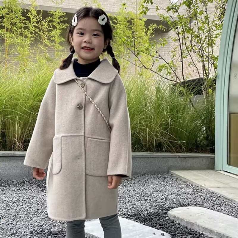 Dievčenské vlnené kabáty, vetruodolné bundy, nové teplé, zahusťovacie, zimné, bavlnené, pre tínedžerov, detské oblečenie