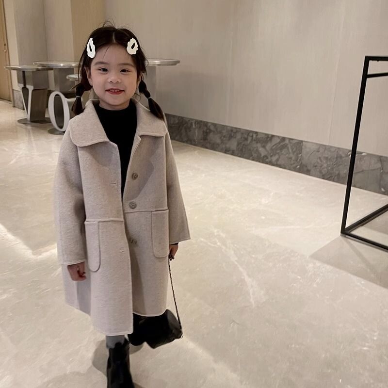 Dievčenské vlnené kabáty, vetruodolné bundy, nové teplé, zahusťovacie, zimné, bavlnené, pre tínedžerov, detské oblečenie