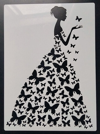 21*29Cm Fulger Reutilizabil Pentru Mobilier Pereți Pictură Decorare Stratificare Plastic DIY Colorat Reliefare Șabloane Scrapbook