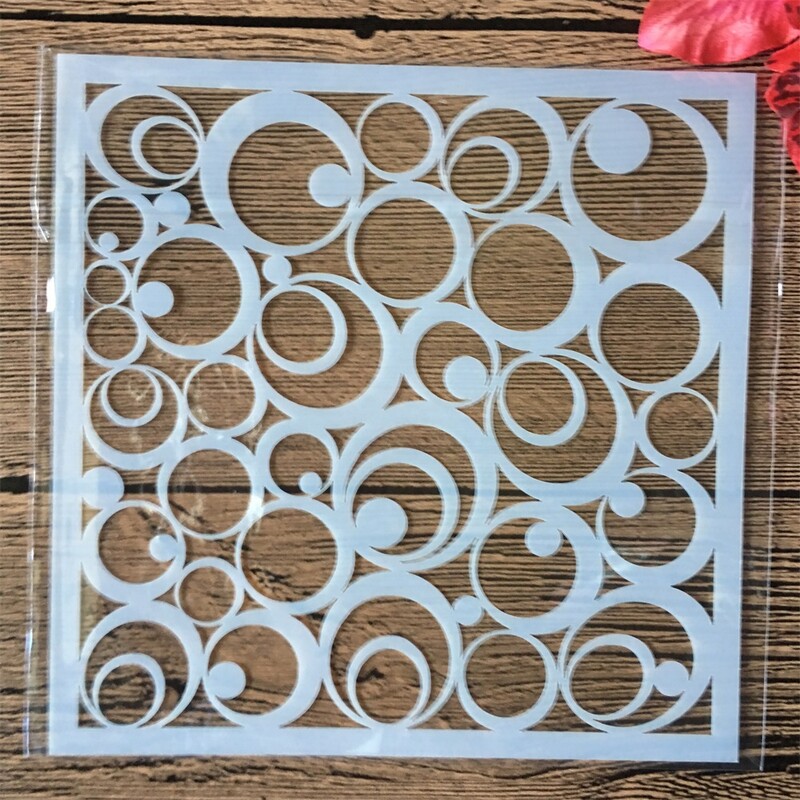 9 бр./компл. 13 см линейна решетка, кръгла геометрия Направи си сам шаблони за наслояване, оцветяване, лексикон, албум, щамповане, декоративен шаблон