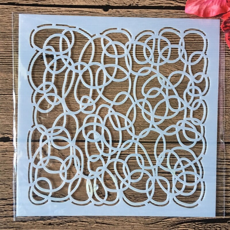 9 бр./компл. 13 см линейна решетка, кръгла геометрия Направи си сам шаблони за наслояване, оцветяване, лексикон, албум, щамповане, декоративен шаблон