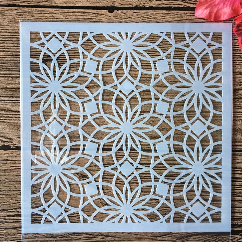 9 бр./компл. 13 см линейна решетка, кръгла геометрия Направи си сам шаблони за наслояване, оцветяване, лексикон, албум, щамповане, декоративен шаблон