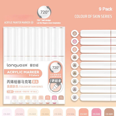 117/9 Color Direct Vedelvärvid Akrüülvärvipliiatsid Pintsli marker pliiats kivimaalimiseks Kivikeraamiline DIY Kunstitarbed Kirjatarbed