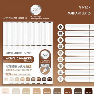 117/9 Color Direct Vedelvärvid Akrüülvärvipliiatsid Pintsli marker pliiats kivimaalimiseks Kivikeraamiline DIY Kunstitarbed Kirjatarbed