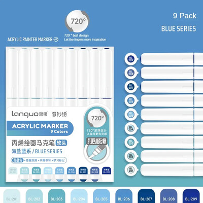 117/9 Color Direct Vedelvärvid Akrüülvärvipliiatsid Pintsli marker pliiats kivimaalimiseks Kivikeraamiline DIY Kunstitarbed Kirjatarbed