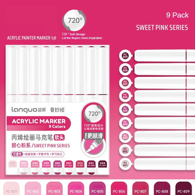 117/9 Color Direct Vedelvärvid Akrüülvärvipliiatsid Pintsli marker pliiats kivimaalimiseks Kivikeraamiline DIY Kunstitarbed Kirjatarbed