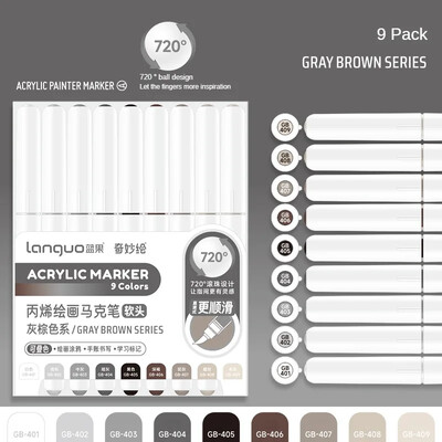 117/9 Color Direct Vedelvärvid Akrüülvärvipliiatsid Pintsli marker pliiats kivimaalimiseks Kivikeraamiline DIY Kunstitarbed Kirjatarbed