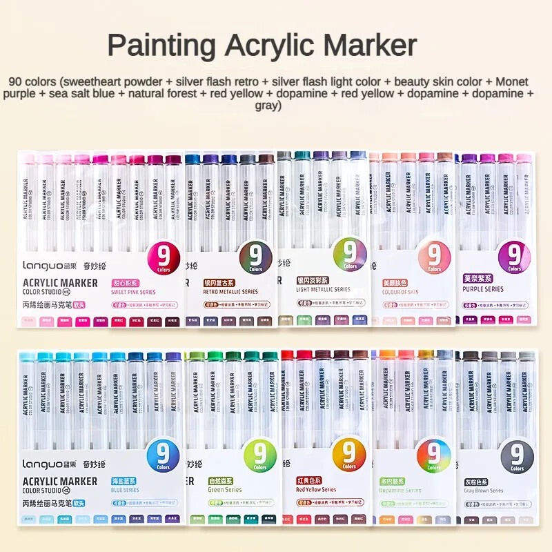 117/9 Color Direct Vedelvärvid Akrüülvärvipliiatsid Pintsli marker pliiats kivimaalimiseks Kivikeraamiline DIY Kunstitarbed Kirjatarbed