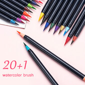 CHEN LIN 20 boja Fleksibilna mekana vodena olovka s vrhom za slikanje vodenim bojama s jednim vrhom za dječju kaligrafsku dopisnicu