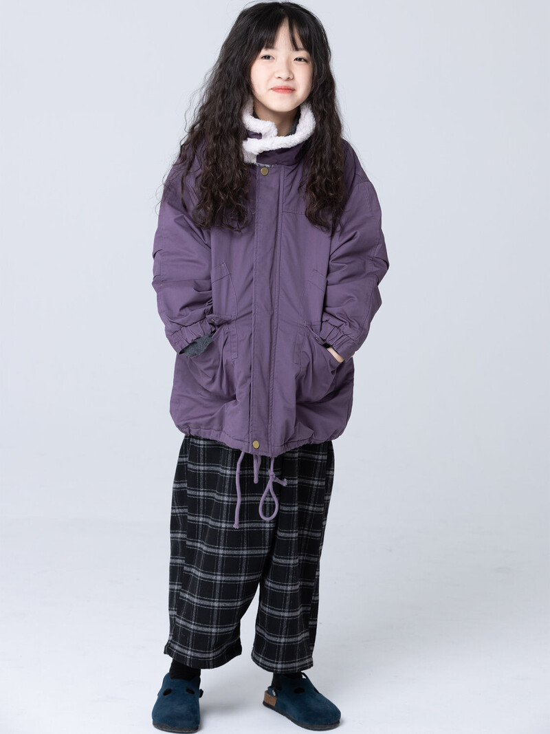 Fete Copii noi Copii căptușite din bumbac Tendință de paltoane medii și lungi Haina căptușită din bumbac coreeană Parka cu buzunar cald și solid