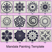 12 tk korduvkasutatavad mandala maalimise šabloonid mööblilõuendile maalimiseks, kangavärvide šabloonid. DIY maalimiskunstiprojektid