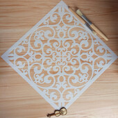 Γεωμετρικά στένσιλ Πρότυπα ζωγραφικής για Scrapbooking Έπιπλα με πλακάκια μπισκότων Διακόσμηση δαπέδου τοίχου Σχέδιο ανίχνευσης DIY προμήθειες τέχνης