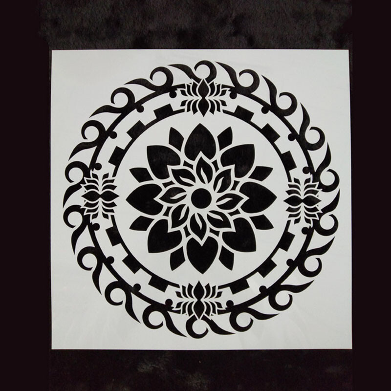 30 * 30 cm Mandala šabloon puidust lõuendile paberkangast seinte ja mööbli värvimiseks šabloon, korduvkasutatav isetegemine