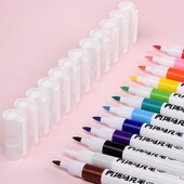 12 värvi/komplekti akrüülmarkeri värvimiskomplekt pestav veebaasil värvimarker Pehme peaga erinevate värvide marker õpilastele