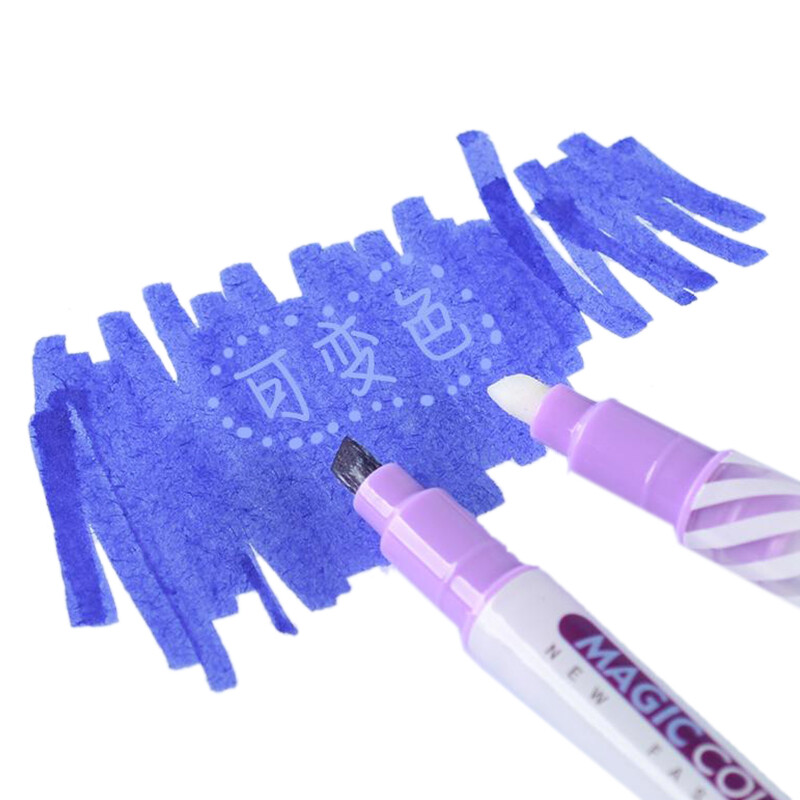 Marcator GENVANA Art Magic, care schimbă culoarea, 12 culori, pentru fete, pictat manual, pix de decolorare, marcator cu două capete G-0595