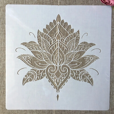 30*30cm Mandala Lotus Leaves DIY Layering Stencils Wall Painting Scrapbook Coloring ανάγλυφο διακοσμητικό πρότυπο άλμπουμ