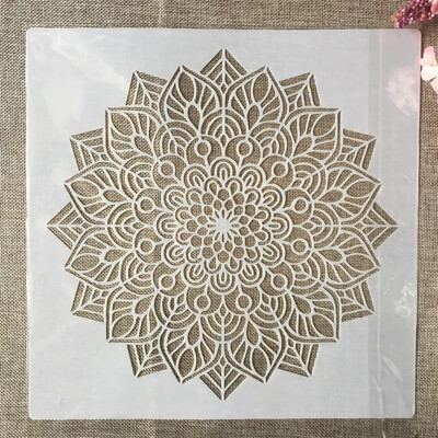 30*30cm Mandala Lotus Leaves DIY Layering Stencils Wall Painting Scrapbook Coloring ανάγλυφο διακοσμητικό πρότυπο άλμπουμ