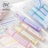 JIANWU 4 τεμ./σετ Clear Color Write Smoothly Burst Mother-of-pearl Highlighter Set Creative DIY Student Supplies Gationery