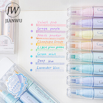 JIANWU 4 τεμ./σετ Clear Color Write Smoothly Burst Mother-of-pearl Highlighter Set Creative DIY Student Supplies Gationery