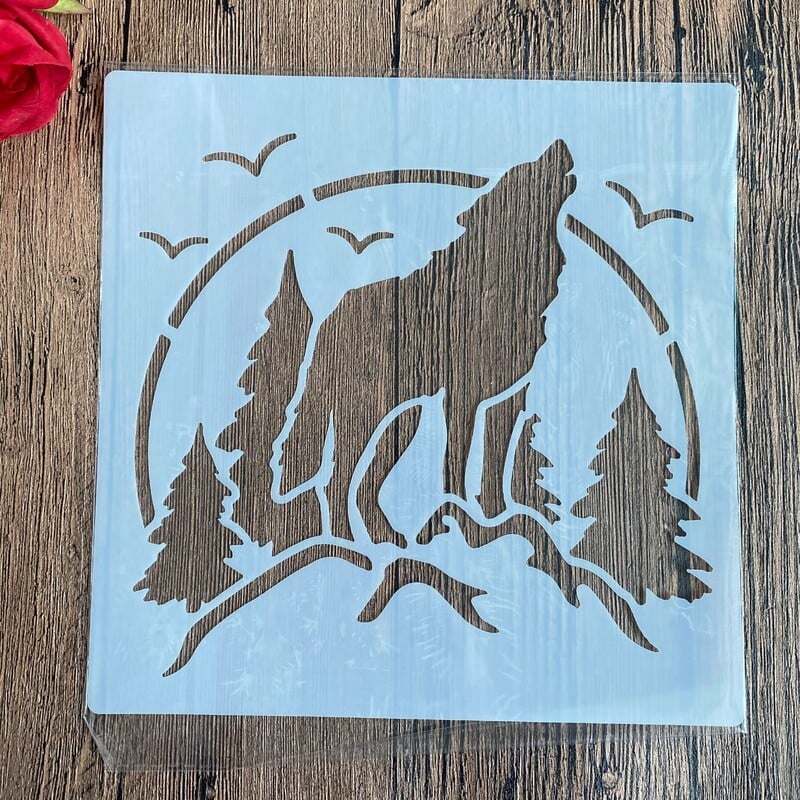 4 buc/set 20 * 20 cm matriță de animale artizanală pentru pictura șabloane album foto ștampilat carton de hârtie în relief pe lemn, țesătură, perete