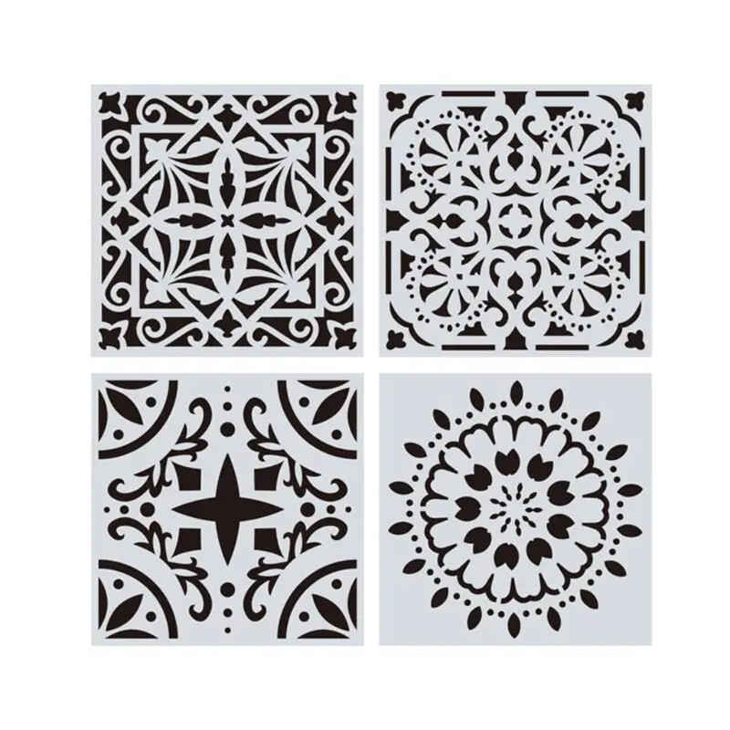 16 buc/set Șabloane Mandala Șablon de desen pentru pictură murală pentru piatră de lemn