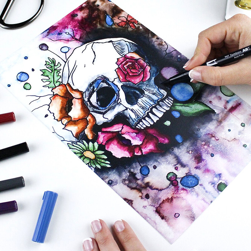 1 buc. Tombow Dragonfly ABT dublu cap perie acuarela pensula stilou incepator pictura manuala stilou colorat papetărie pentru studenți