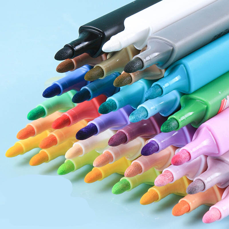 Copii Acrilic Maker Pen Piatră Album de însemnări Lemn Pânză Hârtie Benzi desenate Desen Marker Pictură Rechizite pentru elevi