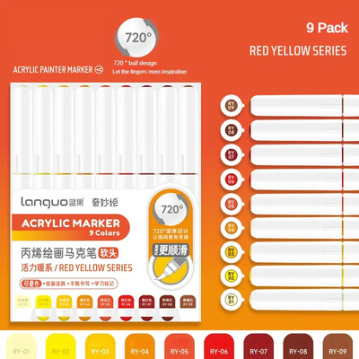 9/117 Värvid Akrüülvärv Kunstmarker Pliiats DIY Maalimine Kaardile Keraamiline Kivikruus Klaaskangas Riided Kunstitarbed